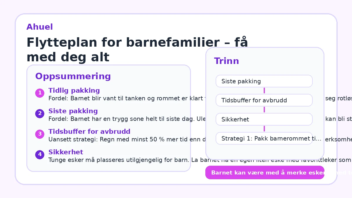 Flytteplan for barnefamilier – få med deg alt