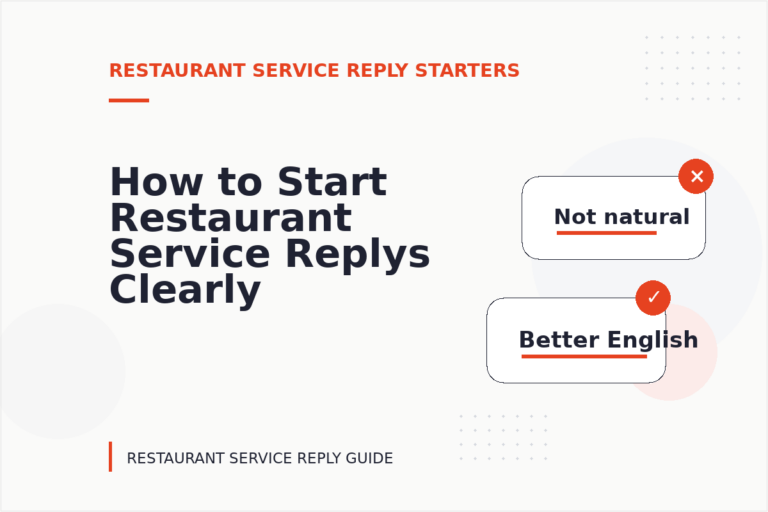 How to Start Restaurant Service Replys Clearly