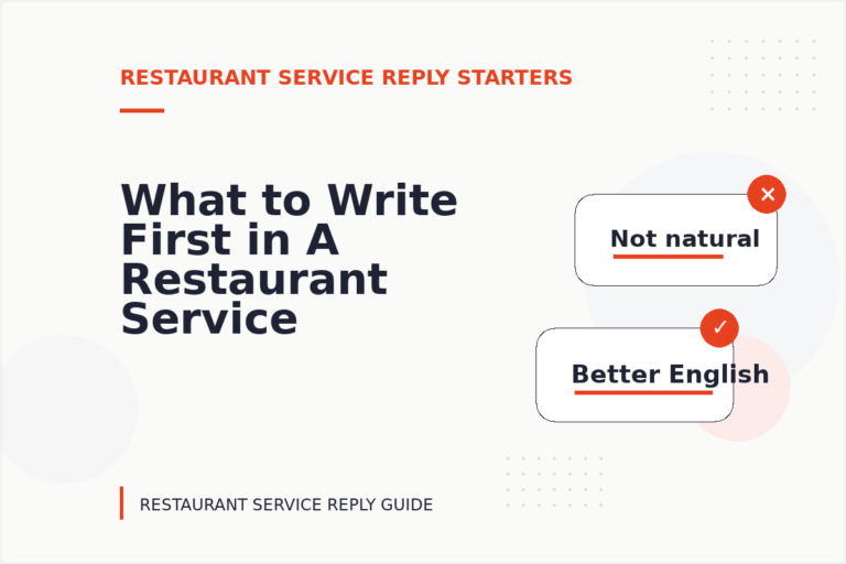 What to Write First in A Restaurant Service Reply