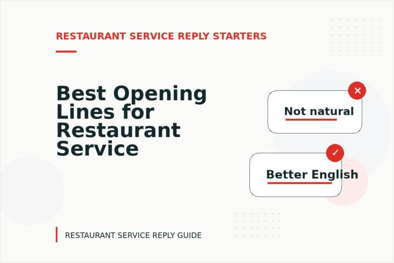Best Opening Lines for Restaurant Service Replys