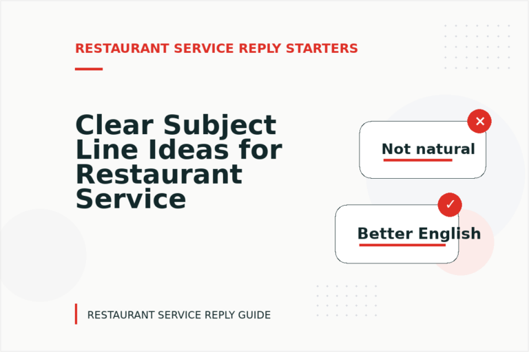 Clear Subject Line Ideas for Restaurant Service Replys Clear Subject Line Ideas for Restaurant Service Replys