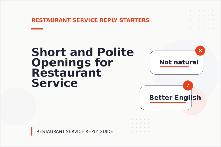 Short and Polite Openings for Restaurant Service Reply English
