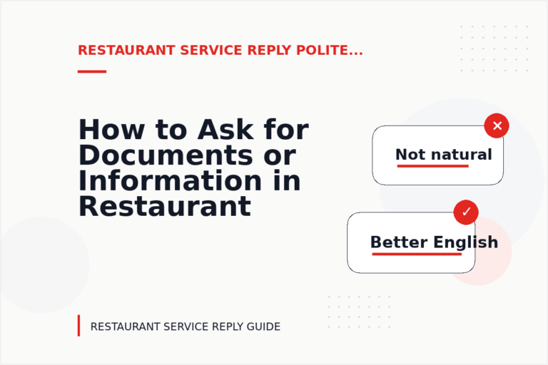 How to Ask for Documents or Information in Restaurant Service Reply English How to Ask for Documents or Information in Restaurant Service Reply English