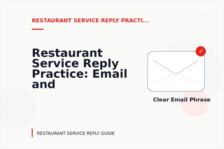 Restaurant Service Reply Practice: Email and Message Examples